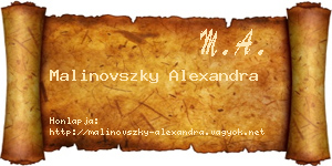 Malinovszky Alexandra névjegykártya